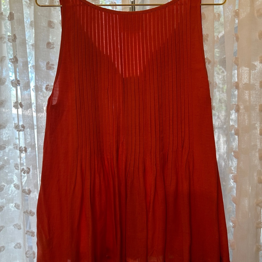 Maeve — Orange Sleeveless V-Neck Flowy Blouse — Size 10 — Anthropologie - Picture 7 of 13